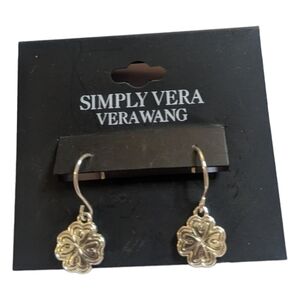 Vera Wang Silver Flower Drop Earring